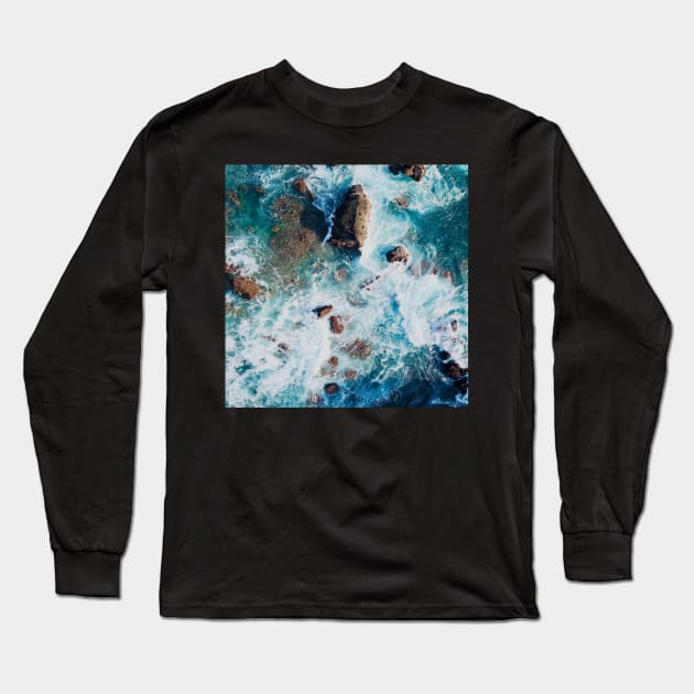 Ocean Waves Gift Long Sleeve T-Shirt by StylishPrinting